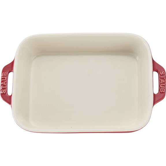 Staub Rectangular Ceramic Baker - Cherry Red 9x13"