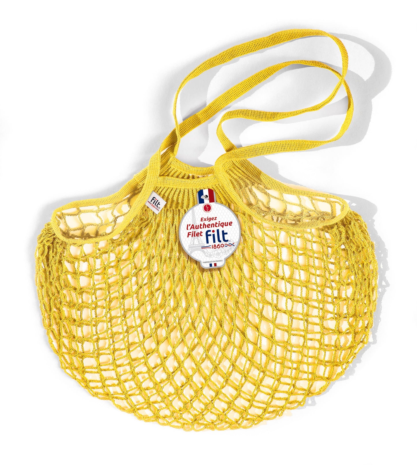 Net Shopping Bag Jaune Solarium long handles