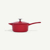 Made In 2-Qt Enameled Cast Iron Saucepan - Red