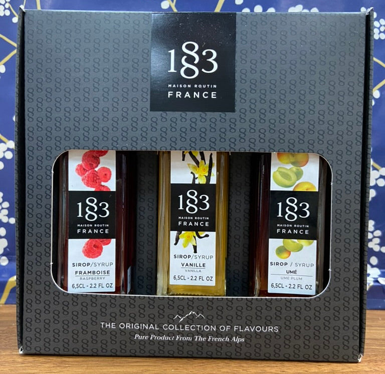 1883 Syrup Gift Pack: Ume Plum, Raspberry + Vanilla(65ml ea)
