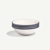 Made In 6.5" Side Bowls 4pc - White with Navy Rim