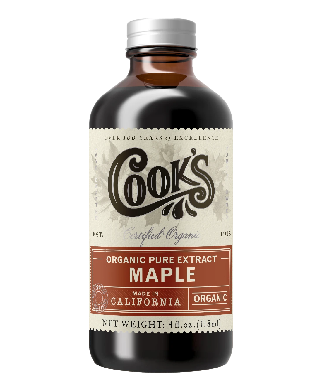 Organic Pure Maple Extract - 118ml/4oz