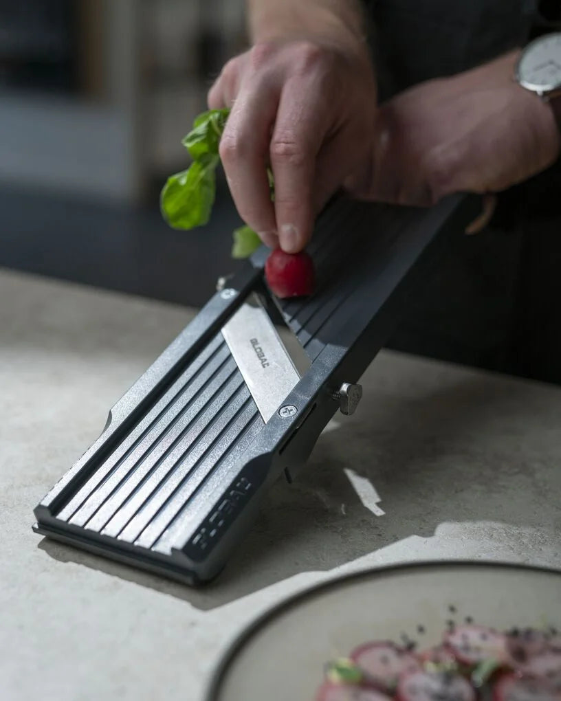 Global 64mm Mandoline With 3 Serration Blades