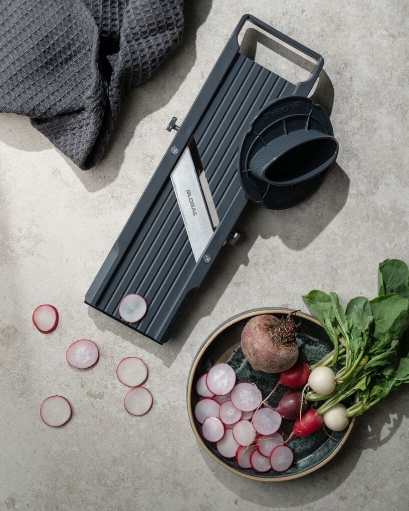 Global 64mm Mandoline With 3 Serration Blades