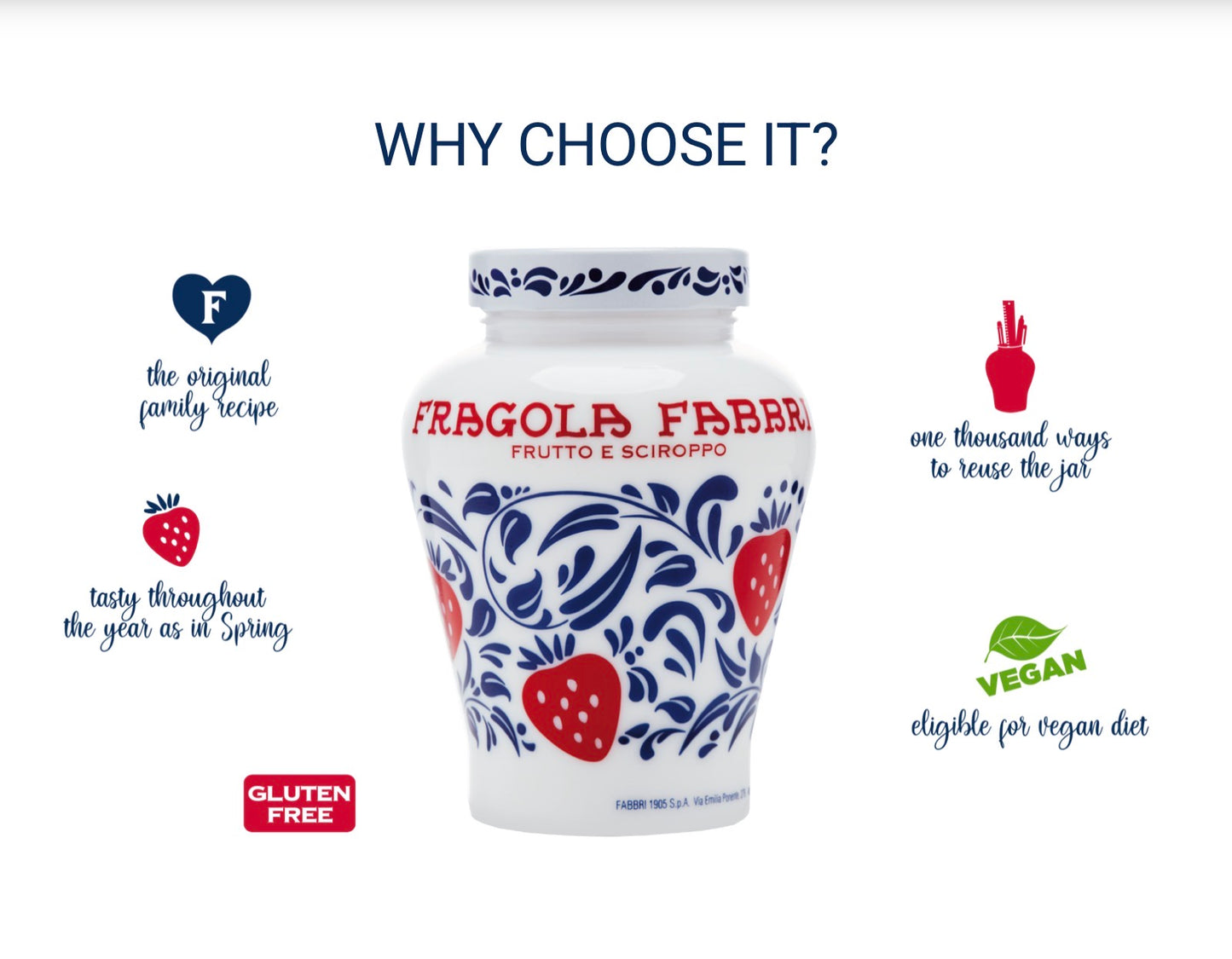 Fabbri Fragola (Strawberries) in Syrup 230g