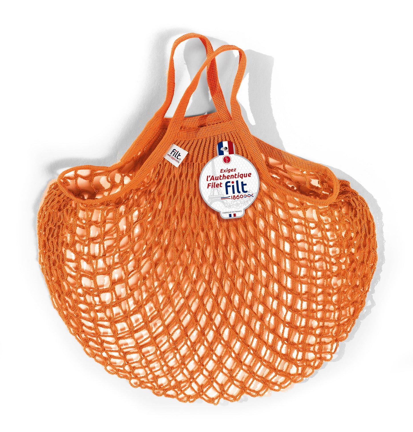 Net Shopping Bag Orange Azteque small handles