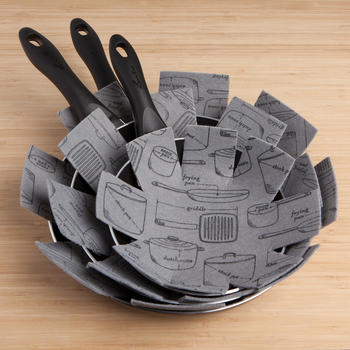 Pot and Pan Protectors Set/3 - Grey
