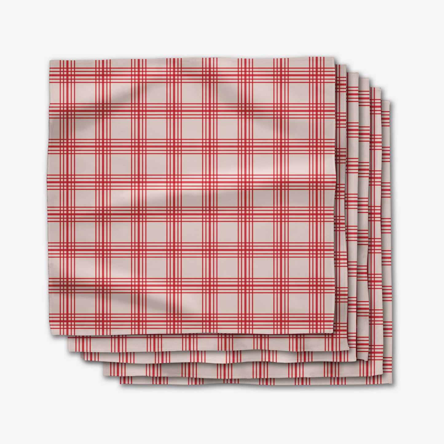 Geometry Cranberry Stripes Dinner Napkin Set (40% off at checkout)