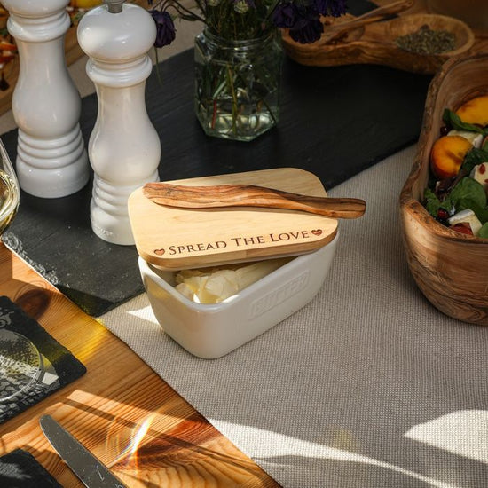 Butter Dish - Spread The Love White
