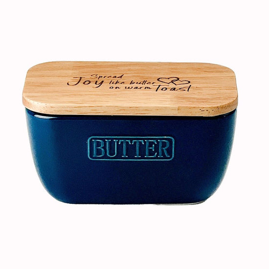 Butter Dish - Spread The Joy Blue