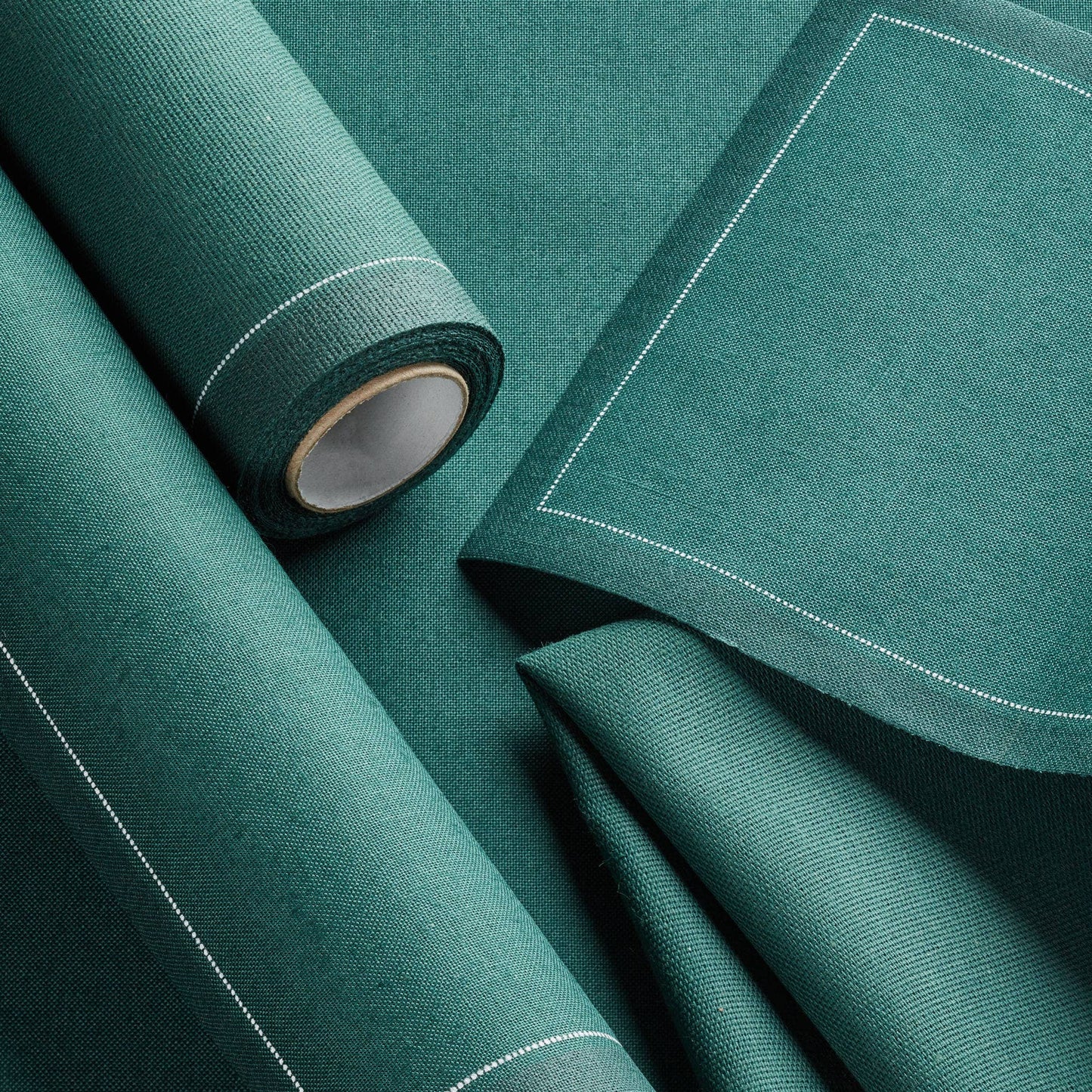 English Green Cotton Dinner Napkins 12 Units