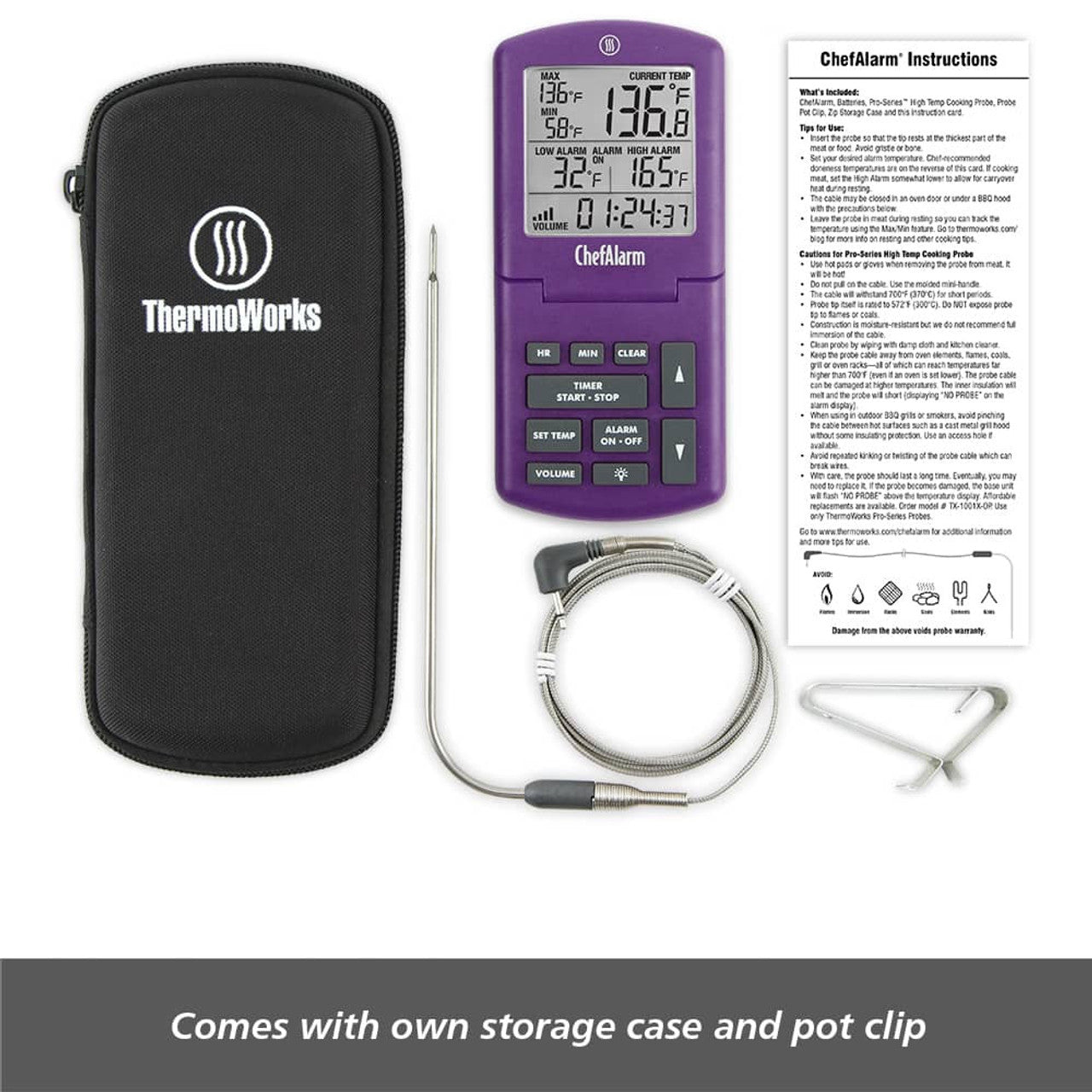 ThermoWorks ChefAlarm Pro Series Probe & Case Red