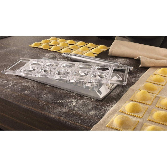 Marcato Ravioli Tablet with Rolling Pin - Silver
