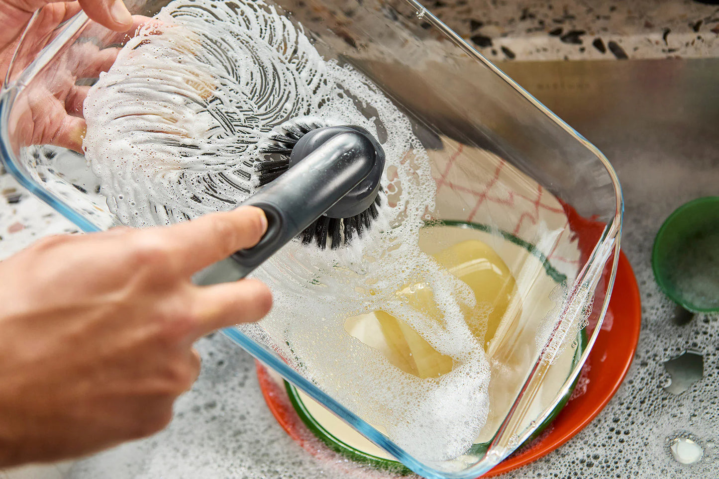 SinkTech™ Soap Dispensing Dish Brush & Stand - Joseph Joseph