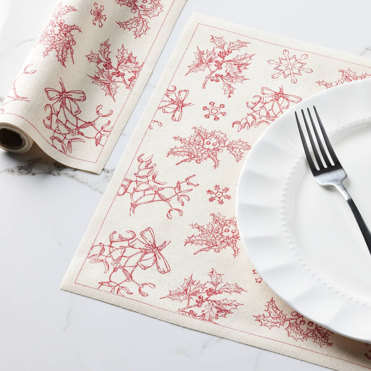 MY DRAP Recycled Placemats 6 Per Roll, Classic Xmas: 100% Recycled Cotton