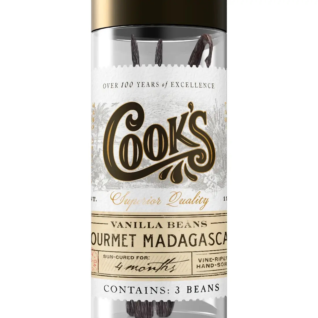 Cook's Gourmet Madagascar Vanilla Beans - 3 Beans Vine-Ripened