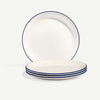 Made In 8" Appetizer Plates 4pc - White with Navy Rim