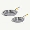 Made In 2pk Stainless Steel Frypan 10" & 12" with Antique Handles