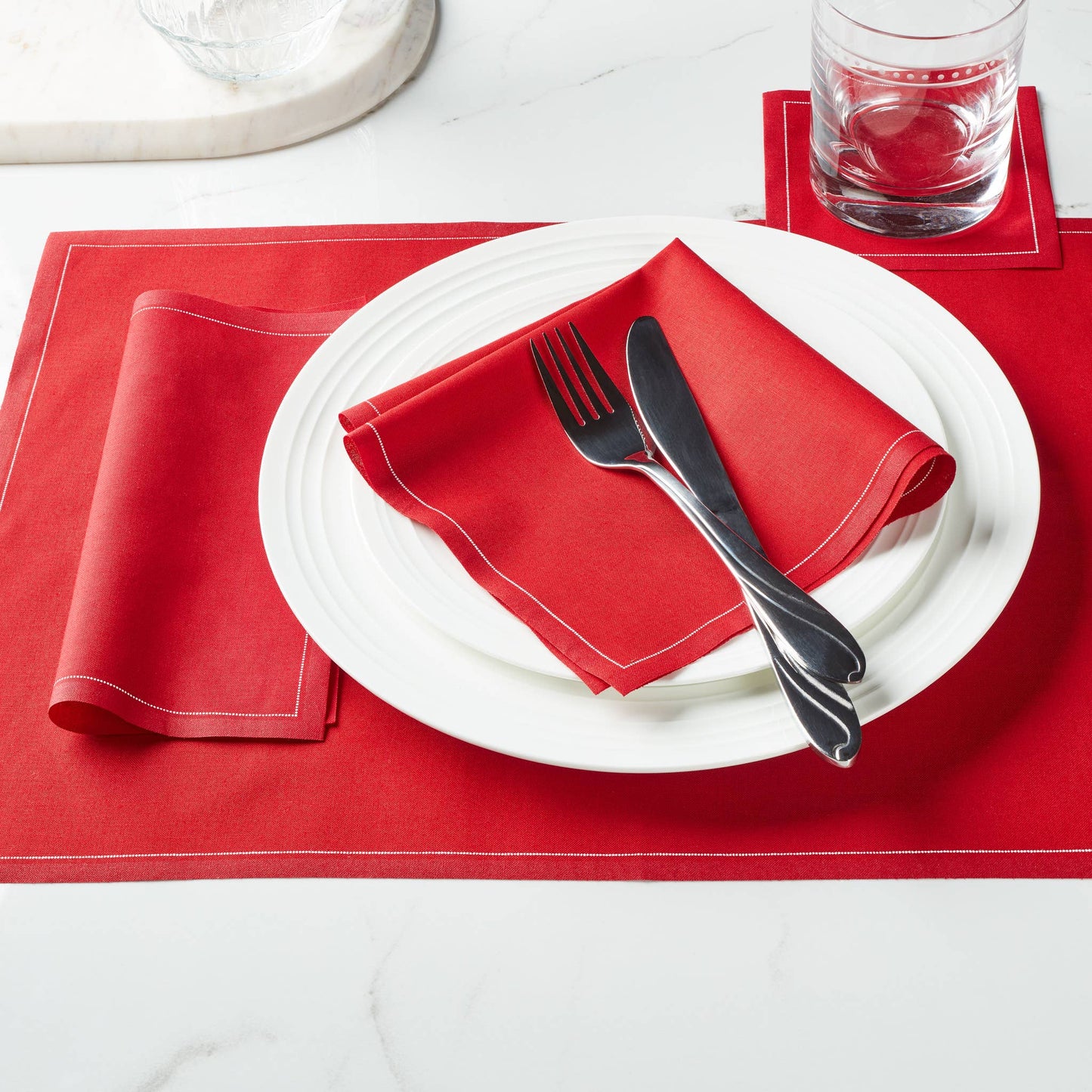 Lipstick Red Cotton Dinner Napkins 12 Units