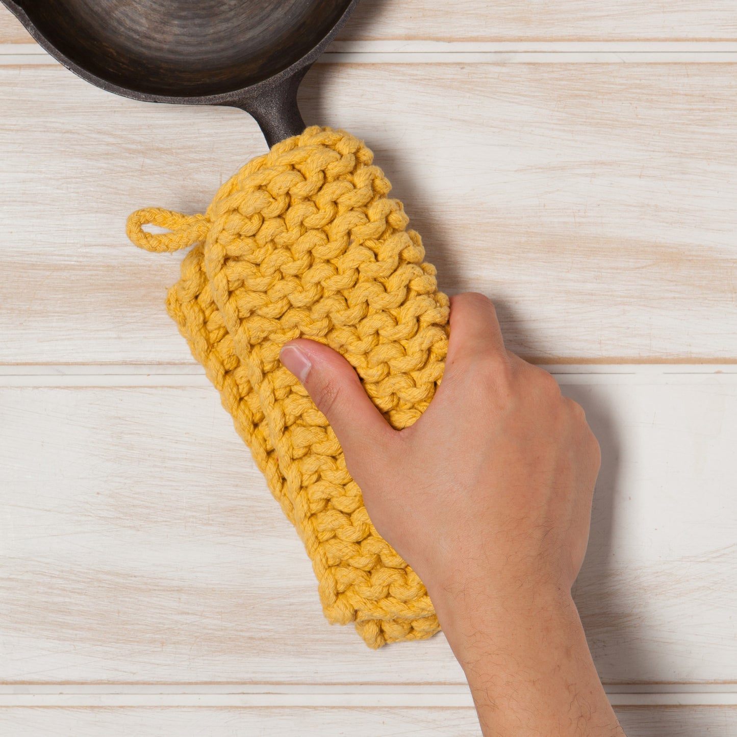 Pot Holder - Knit - Ochre