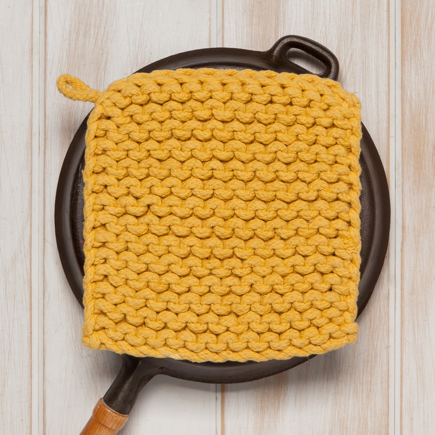 Pot Holder - Knit - Ochre