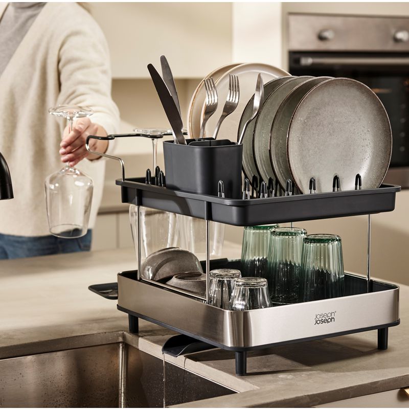 Excel™ Steel 2-tier Dish Rack - Joseph Joseph