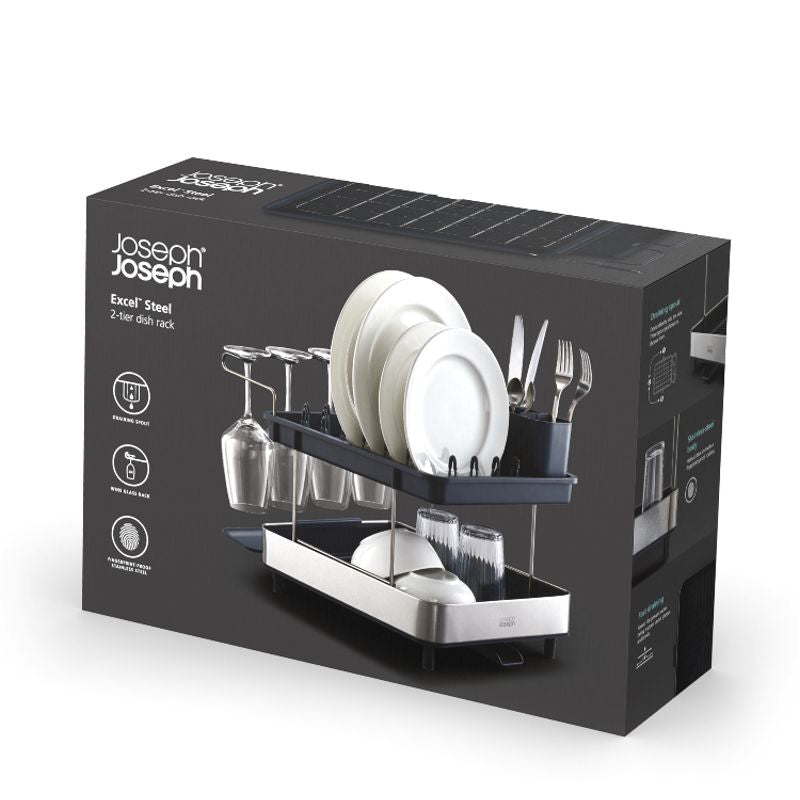 Excel™ Steel 2-tier Dish Rack - Joseph Joseph