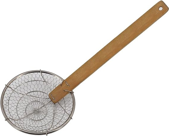 Bamboo Handled Spider Strainer - 7" diam.