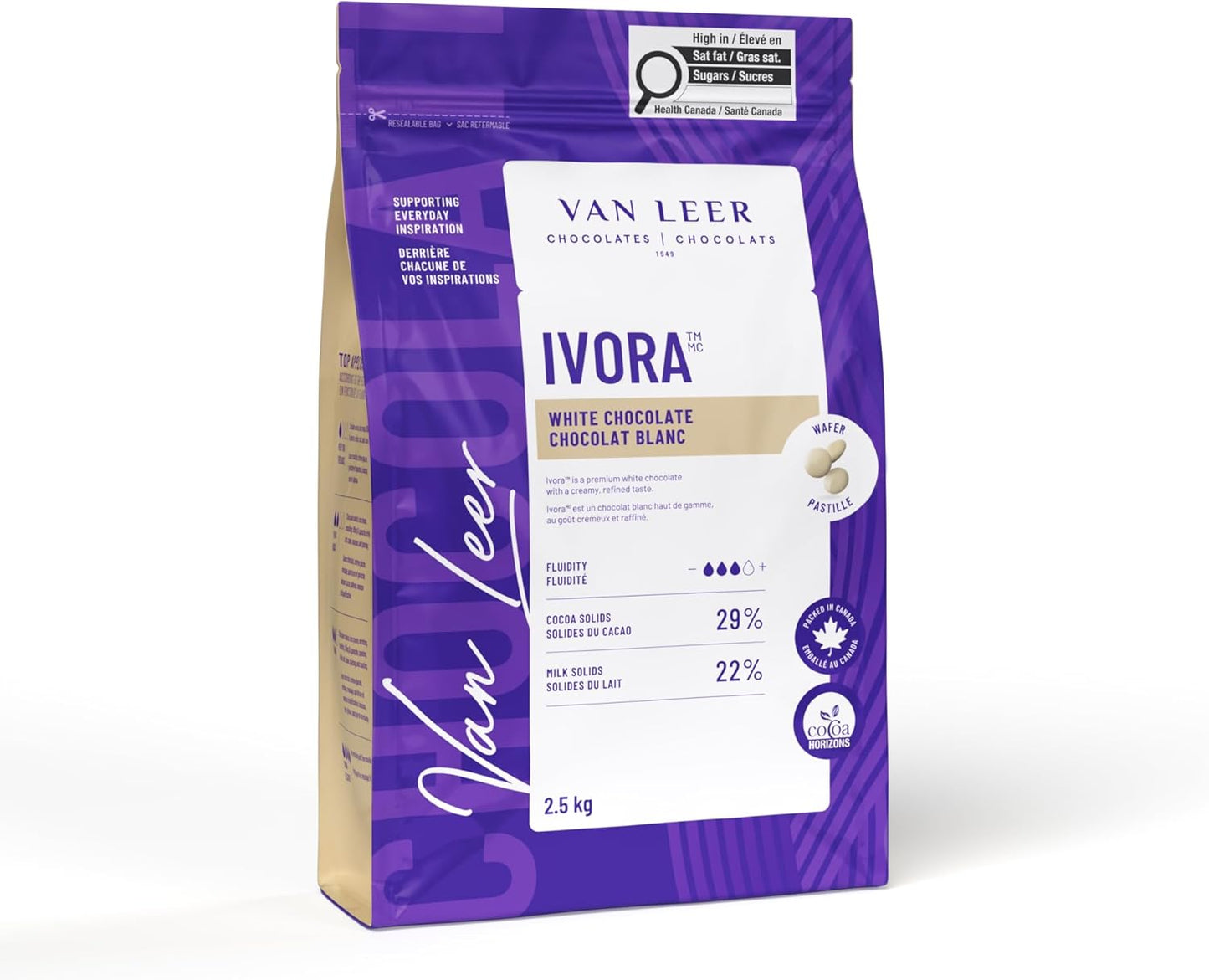 Van Leer Ivora 29% White Couverture Chocolate - 2.5kg
