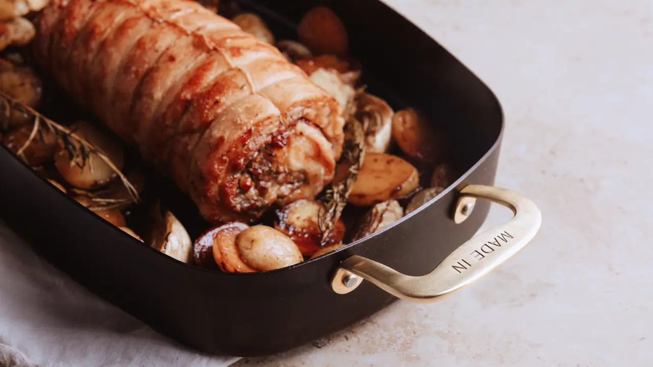 Made In Tom Colicchio Seasoned Carbon Steel Roasting Pan
