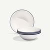 Made In 6.5" Side Bowls 4pc - White with Navy Rim