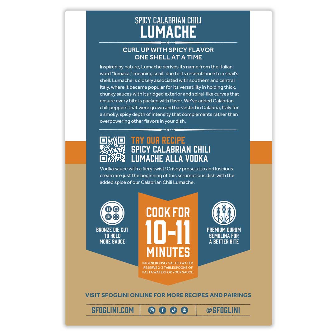 Calabrian Chili Lumache, Limited-Edition Specialty Pasta