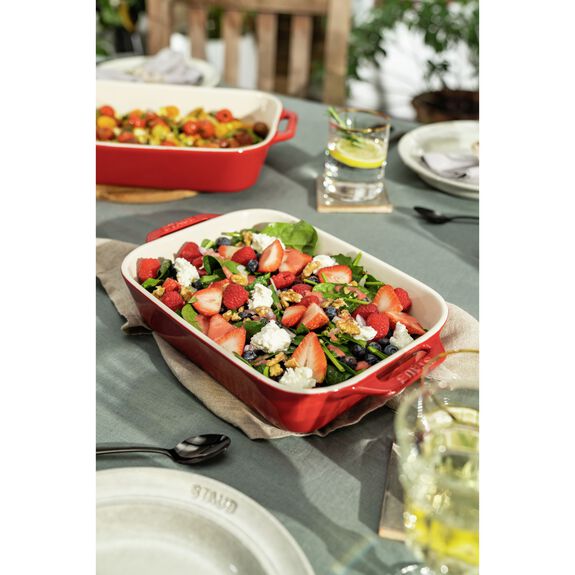Staub Rectangular Ceramic Baker - Cherry Red 9x13"