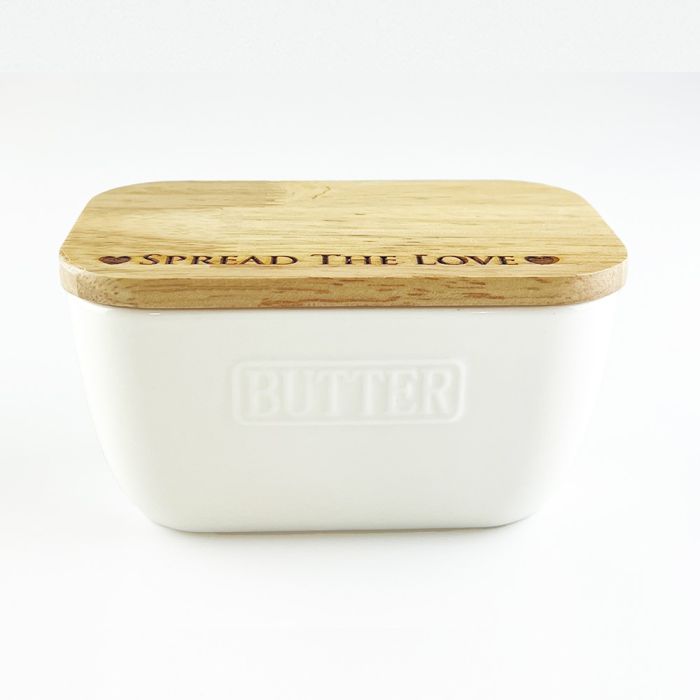 Butter Dish - Spread The Love White