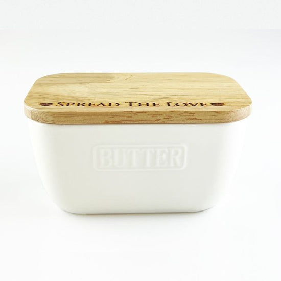 Butter Dish - Spread The Love White