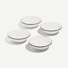 Made In 6.5" Side Bowls 4pc - White with Navy Rim