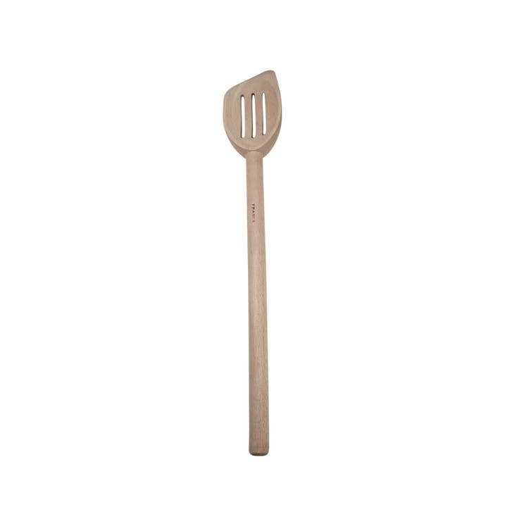French Beech Wooden Pointed Slotted Spoon Beechwood 30cm/12"