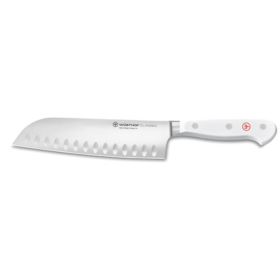 Wusthof 7" Hollow Ground Santoku Knife - Classic White