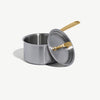Made In 2 Qt Stainless Steel Saucepan with Lid and Antique Brass Handle