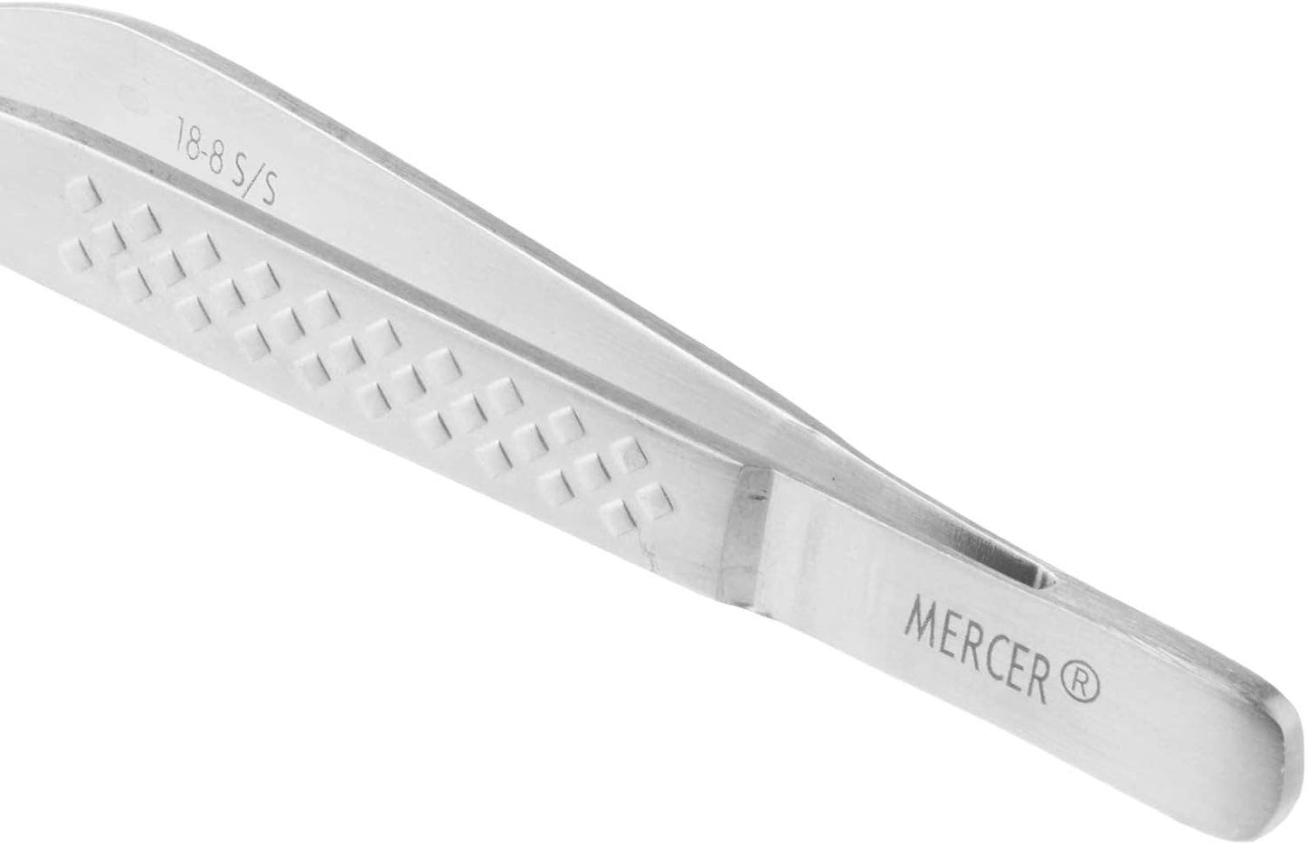 Precision Plus Chef Plating Tong - Offset 7-7/8" - Silver