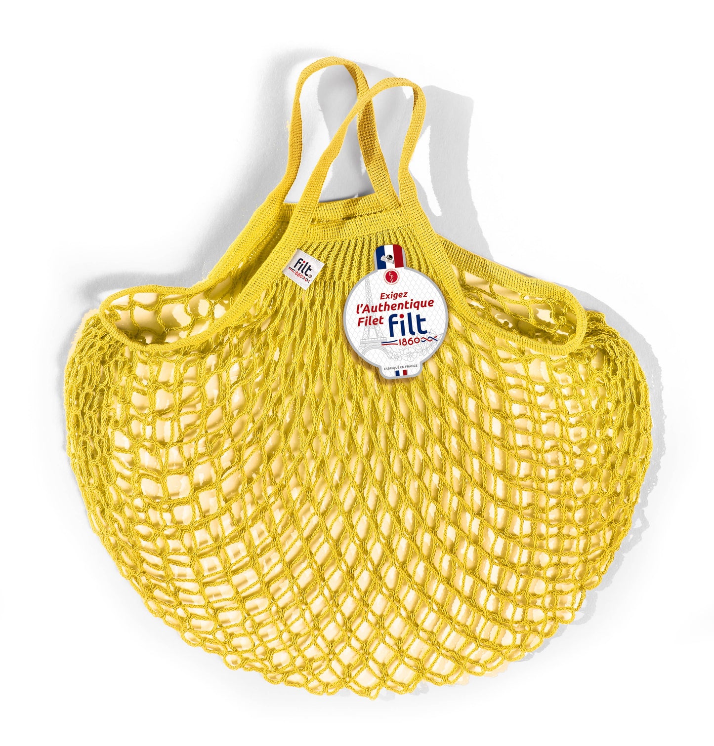Net Shopping Bag Jaune Solarium small handles