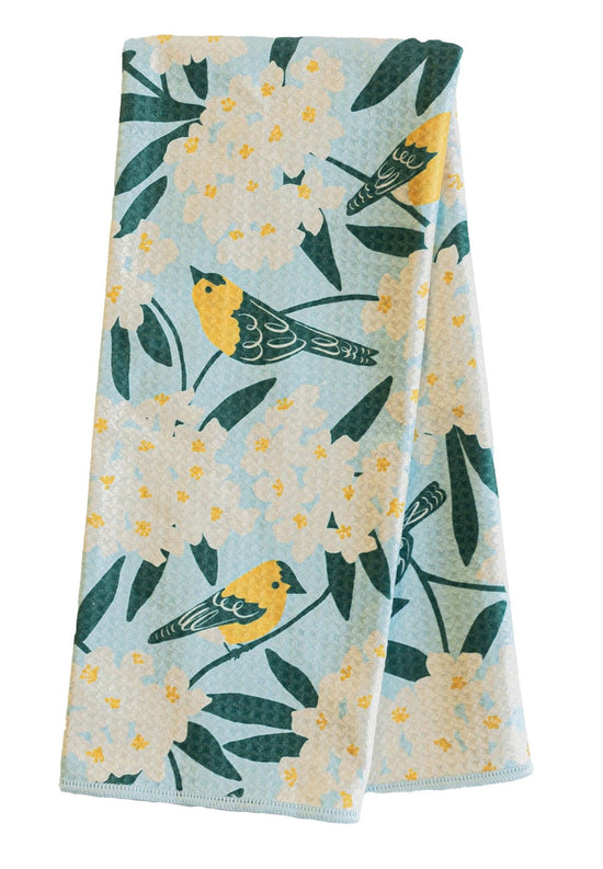 Anywhere Towel - Nuthatch Birdsong: Light Blue