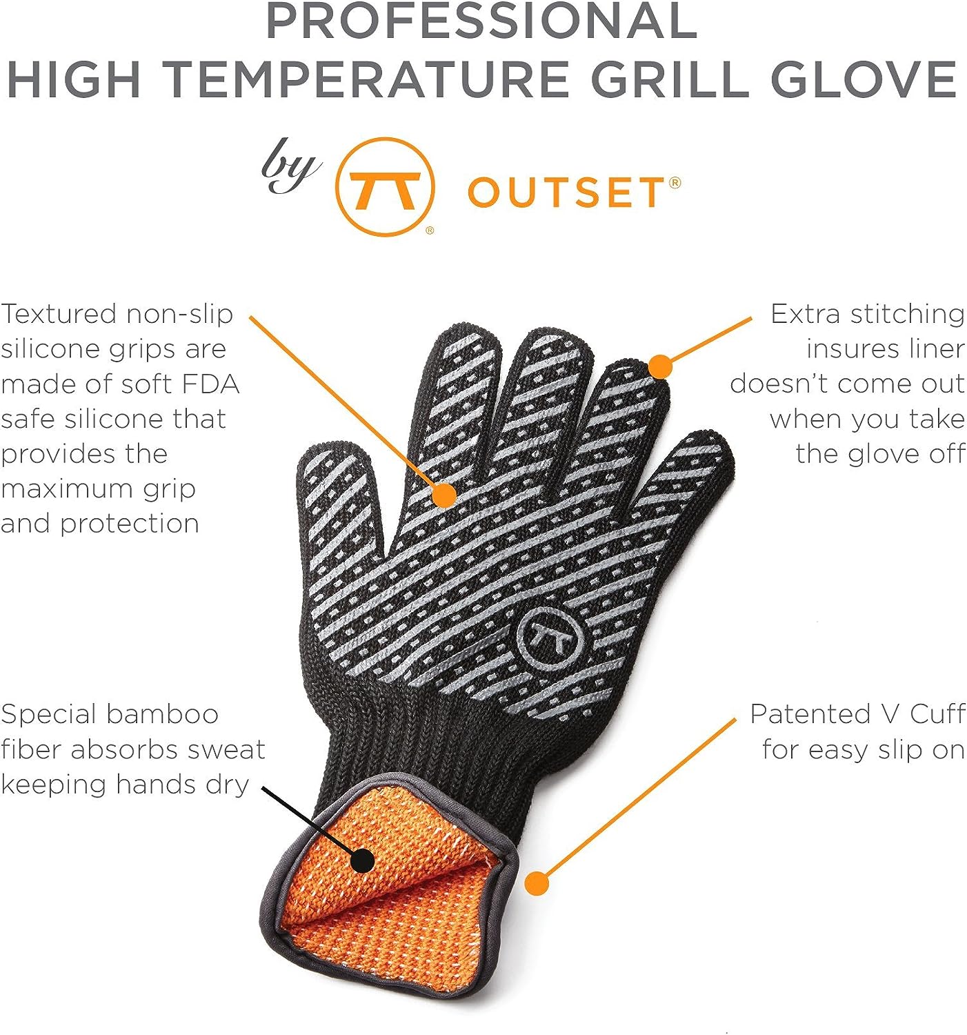 Heat Resistant Grill Glove 650F SM/MED