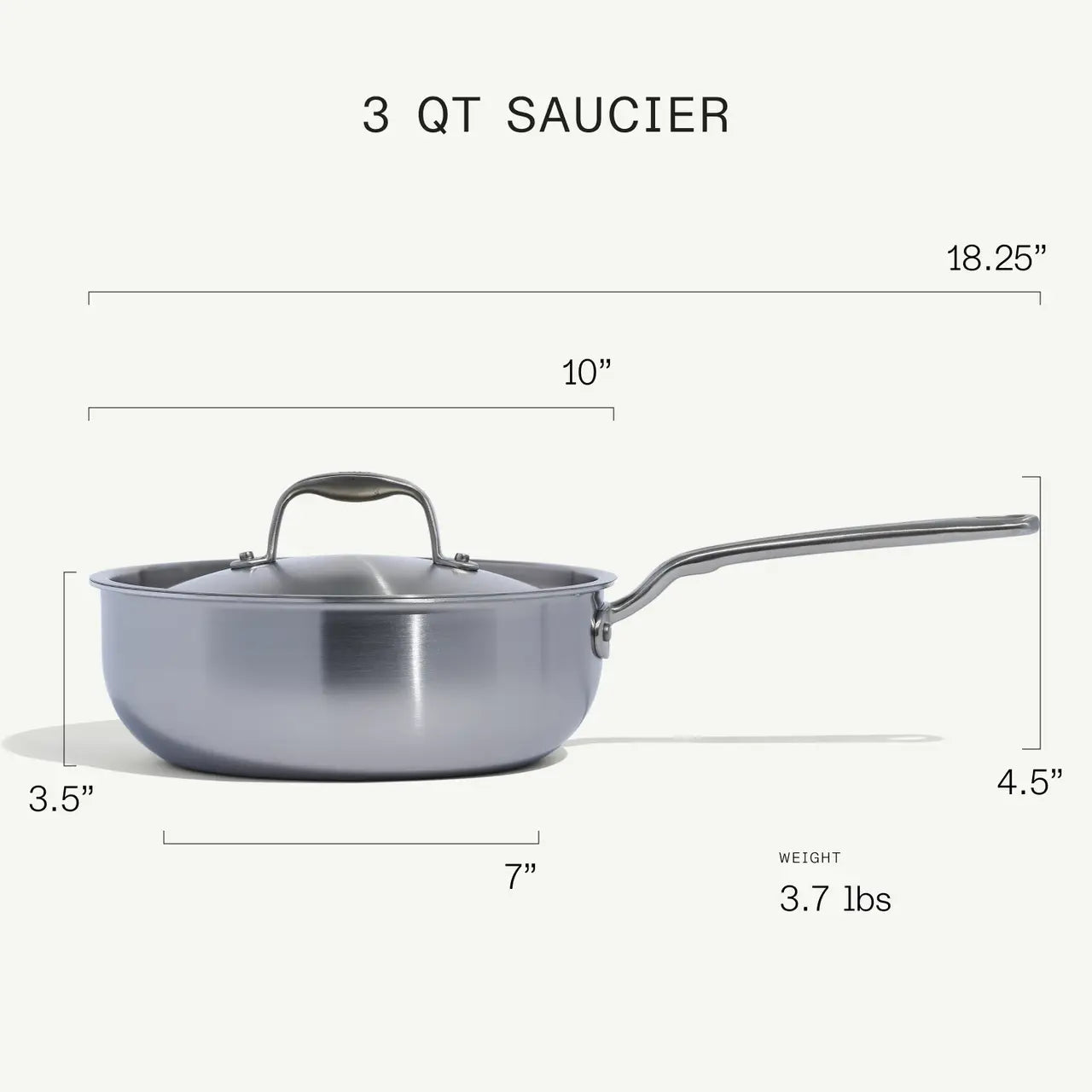 Made In 3 Qt Stainless Steel Clad Saucier