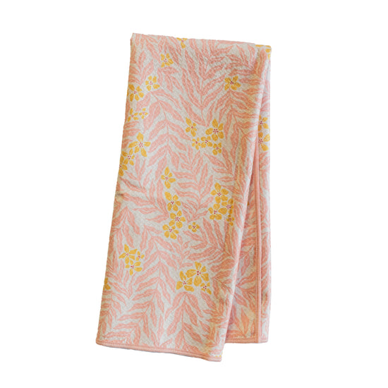 Anywhere Towel - Nuthatch Bunny Meadows: Deep Coral