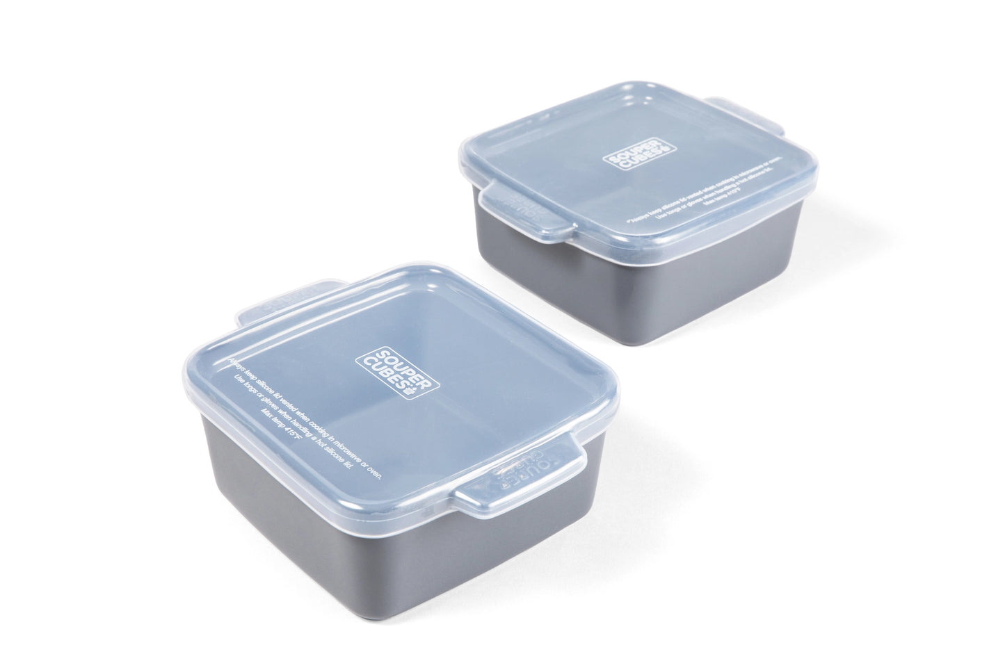 Souper Cube Ceramic Baking Dish 5" Square with Silicone Covers 2pk