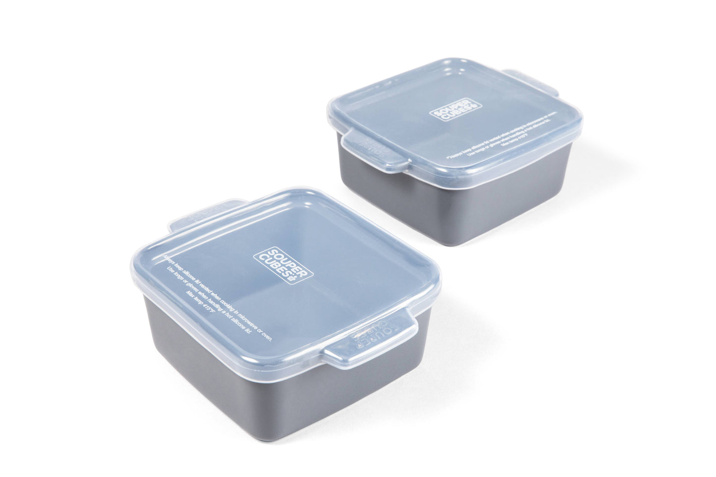 Souper Cube Ceramic Baking Dish 5" Square with Silicone Covers 2pk Cranberry