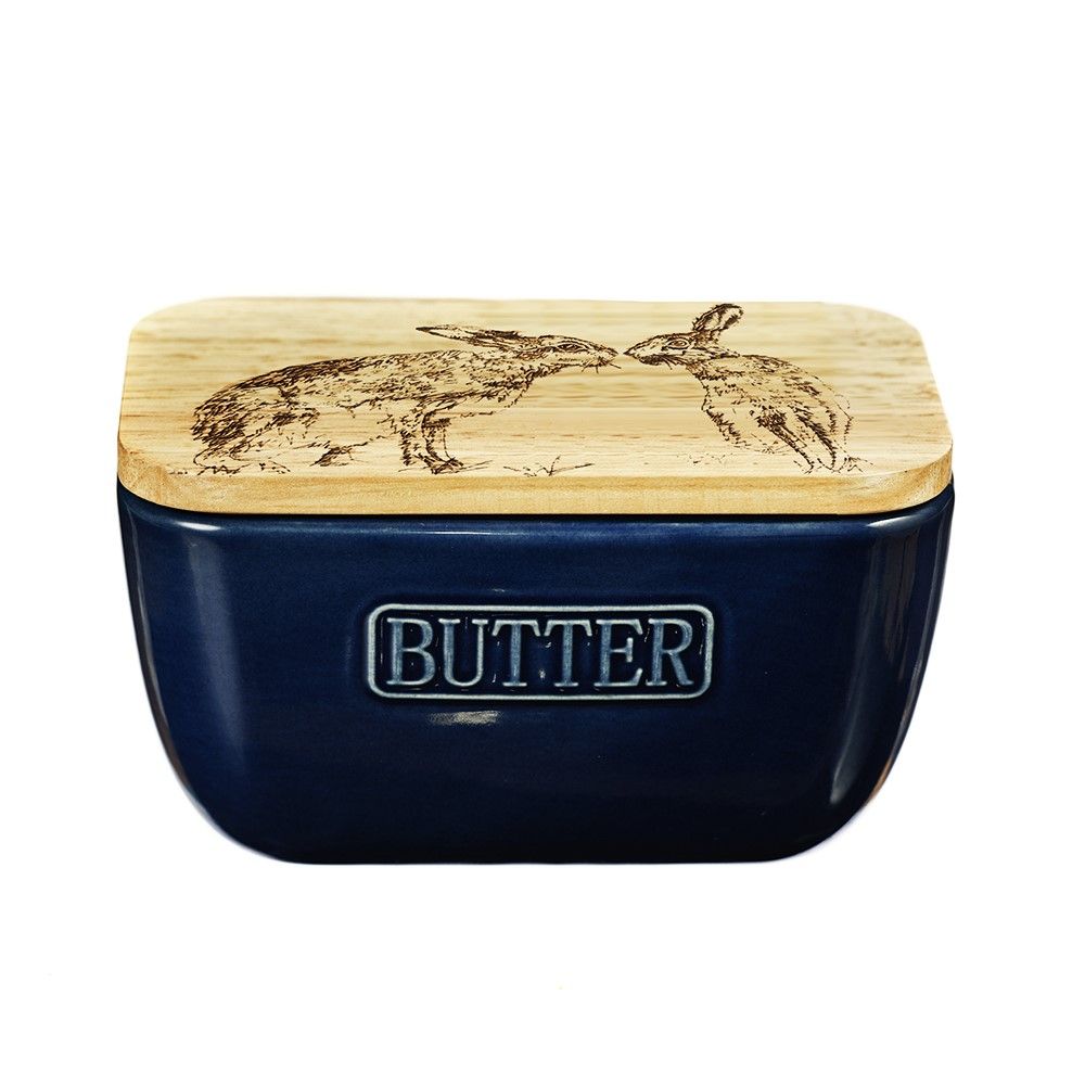 Butter Dish - Kissing Hare Blue