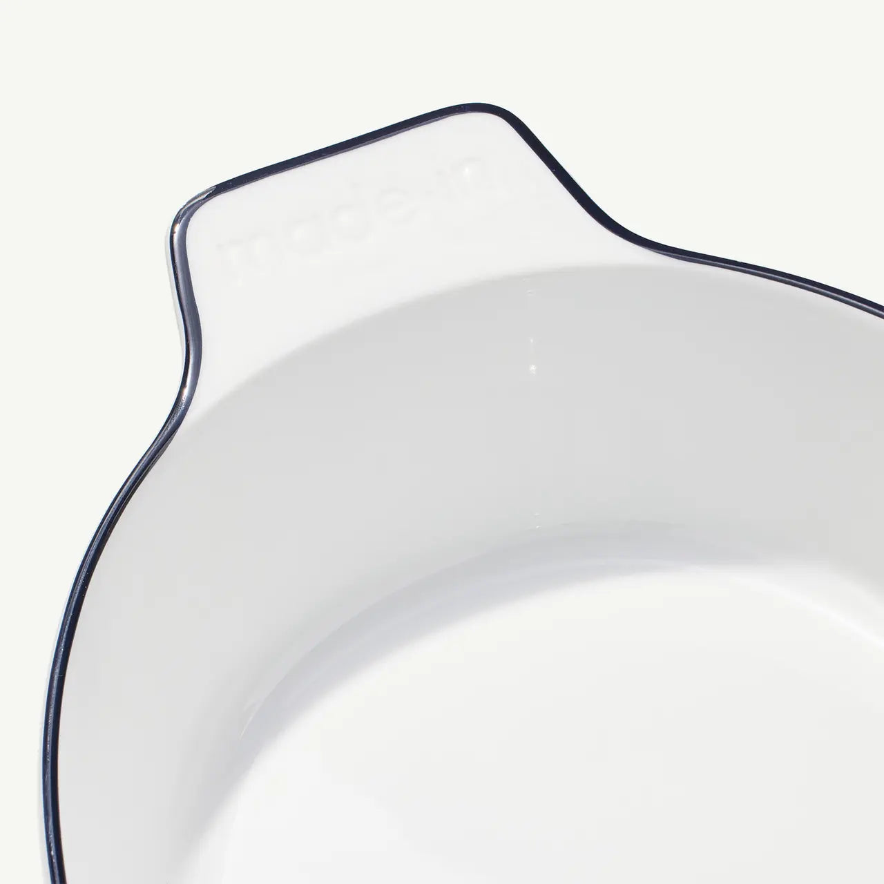 Made In 10x6.6" Oval Gratin Dish - White with Navy Rim