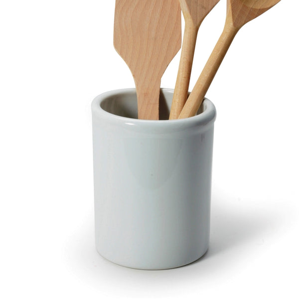 Utensil Holder 5.5" White Ceramic